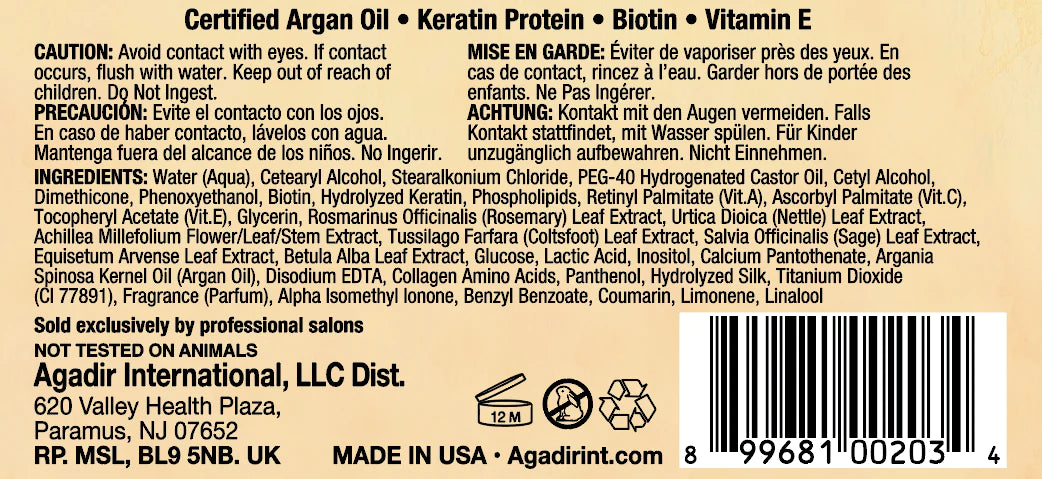 Charlie's Hair and Beauty Agadir Argan Oil Moisture Masque label