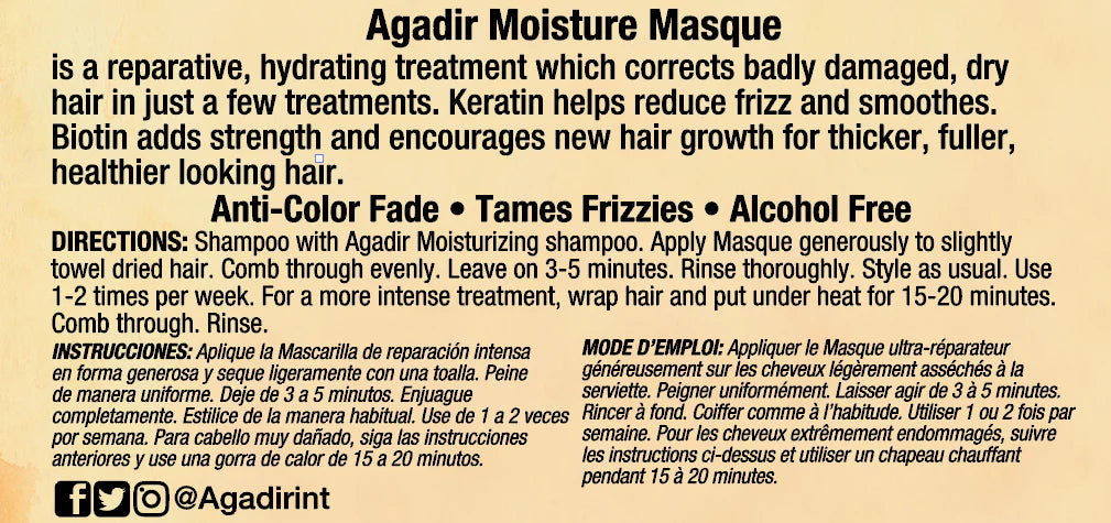 Charlie's Hair and Beauty Agadir Argan Oil Moisture Masque label