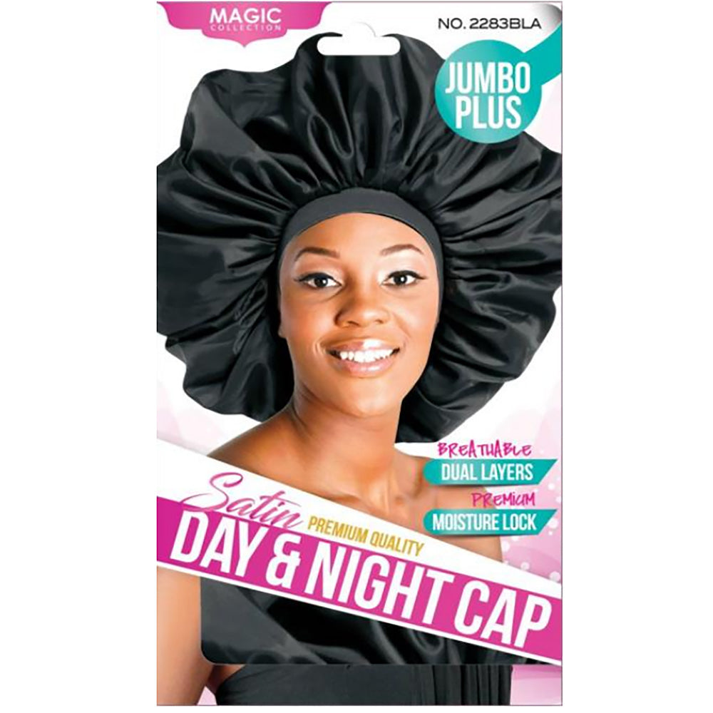MAGIC COLLECTION Satin Sleep Cap Black [Jumbo Plus]