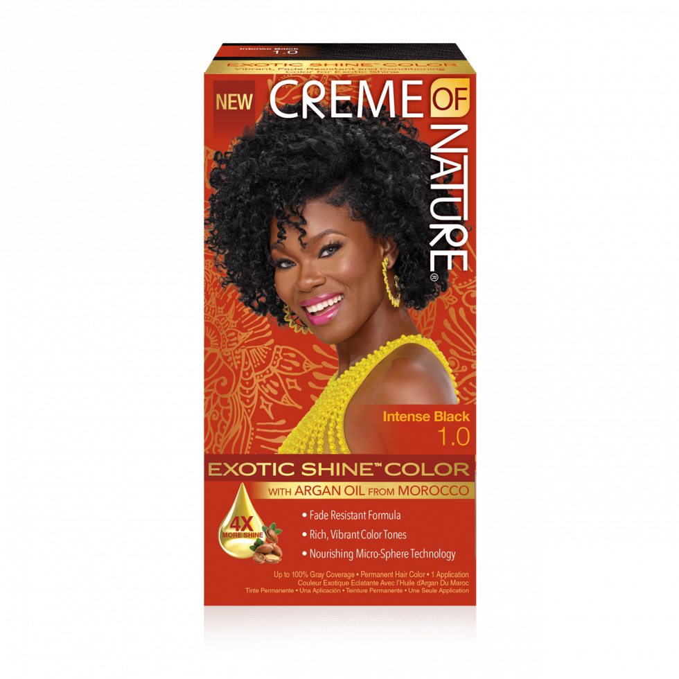Charlie's Hair and beauty Creme of Nature Exotic Shine™ Color With Argan Oil From Morocco 1.0 intense black