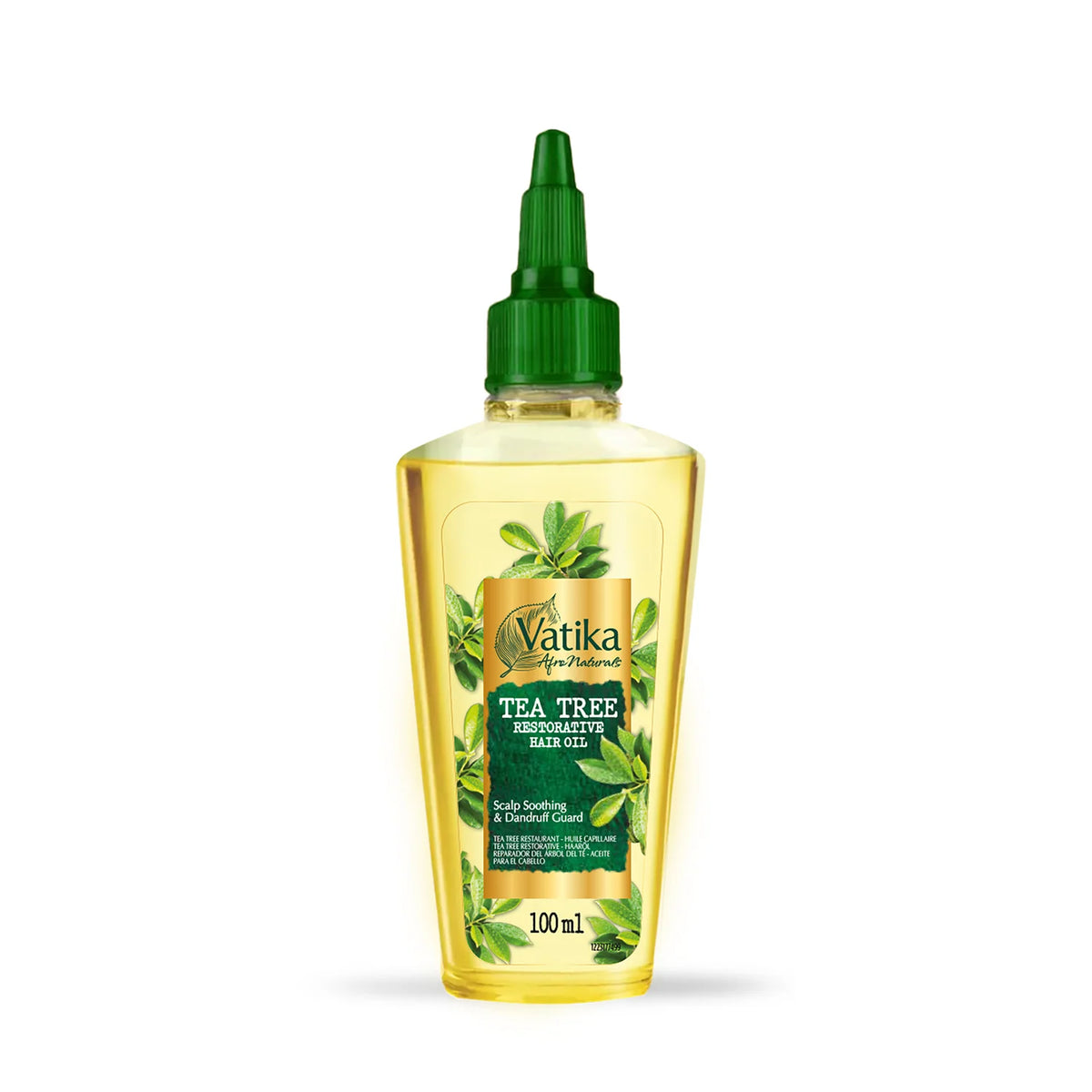 Vatika Tea Tree Hair Oil bottle on a white background