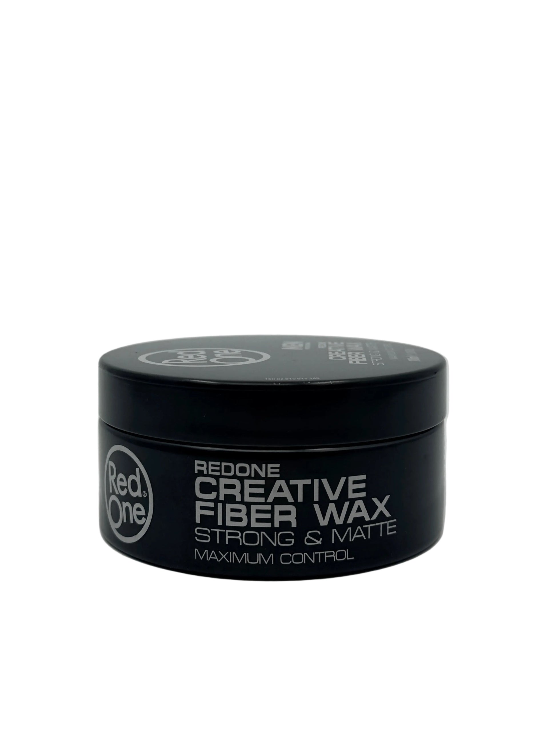 Black container of RedOne Creative Fiber Wax on a white background