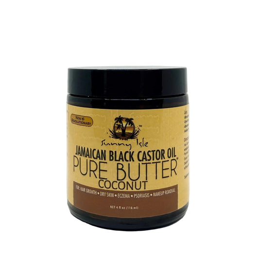 Jar of Sunny Isle Jamaican Black Castor Oil Pure Butter Coconut on a white background