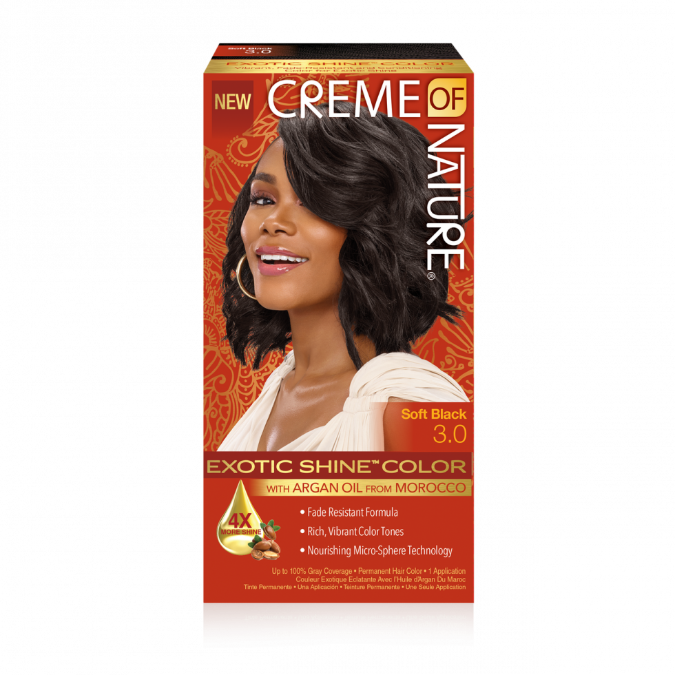 Charlie's Hair and beauty Creme of Nature Exotic Shine™ Color With Argan Oil From Morocco 3.0 soft black