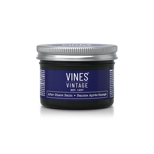 Vines Vintage after shave balm jar on a white background