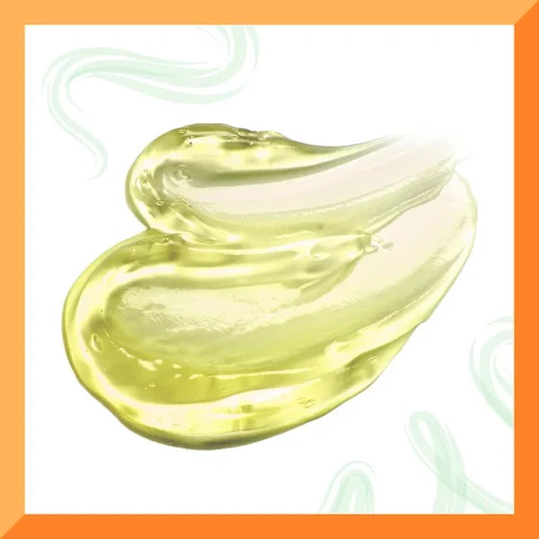 Yellow cream swatch on a white background with an orange border