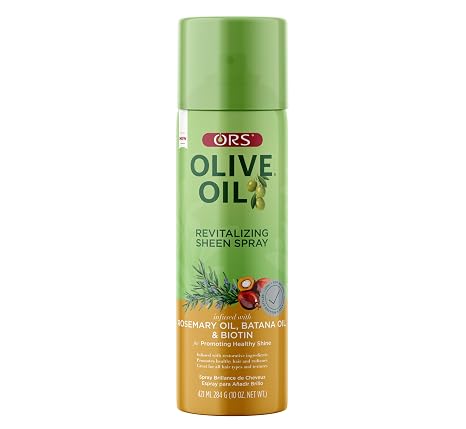 ORS Olive Oil Revitalizing Sheen Spray can on a white background