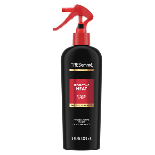 TRESemmé protecting heat styling spray bottle on a white background