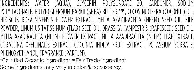 Ingredients list