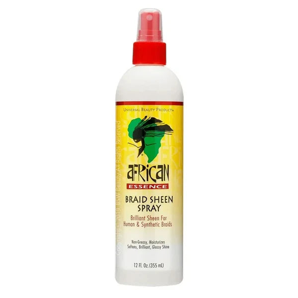 African Essence Braid Sheen Spray bottle on a white background