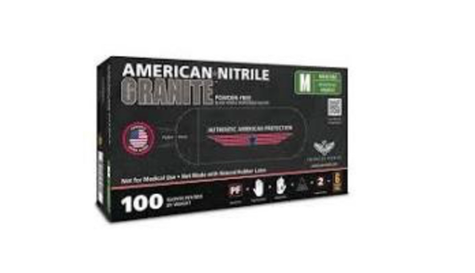 American Nitrile Black Powder Free Gloves Medium
