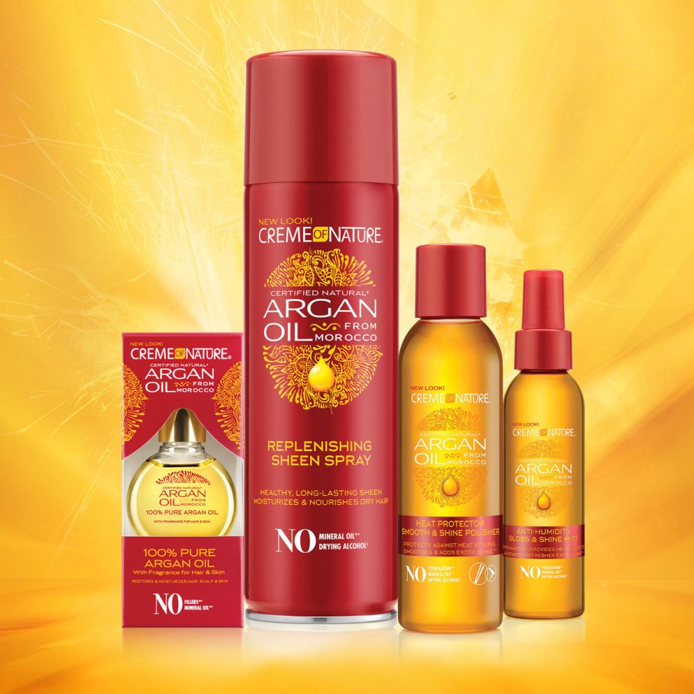 Charlie's Hair and beauty Creme of Nature Argan Oil Anti-Humidity Gloss & Shine Mist range of products