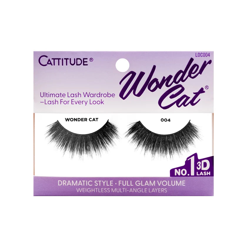 Cattitude Wonder Cat false eyelashes packaging on a white background