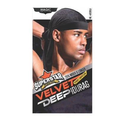 Magic Collection - Men’s Superstar Black Velvet Deep Durag