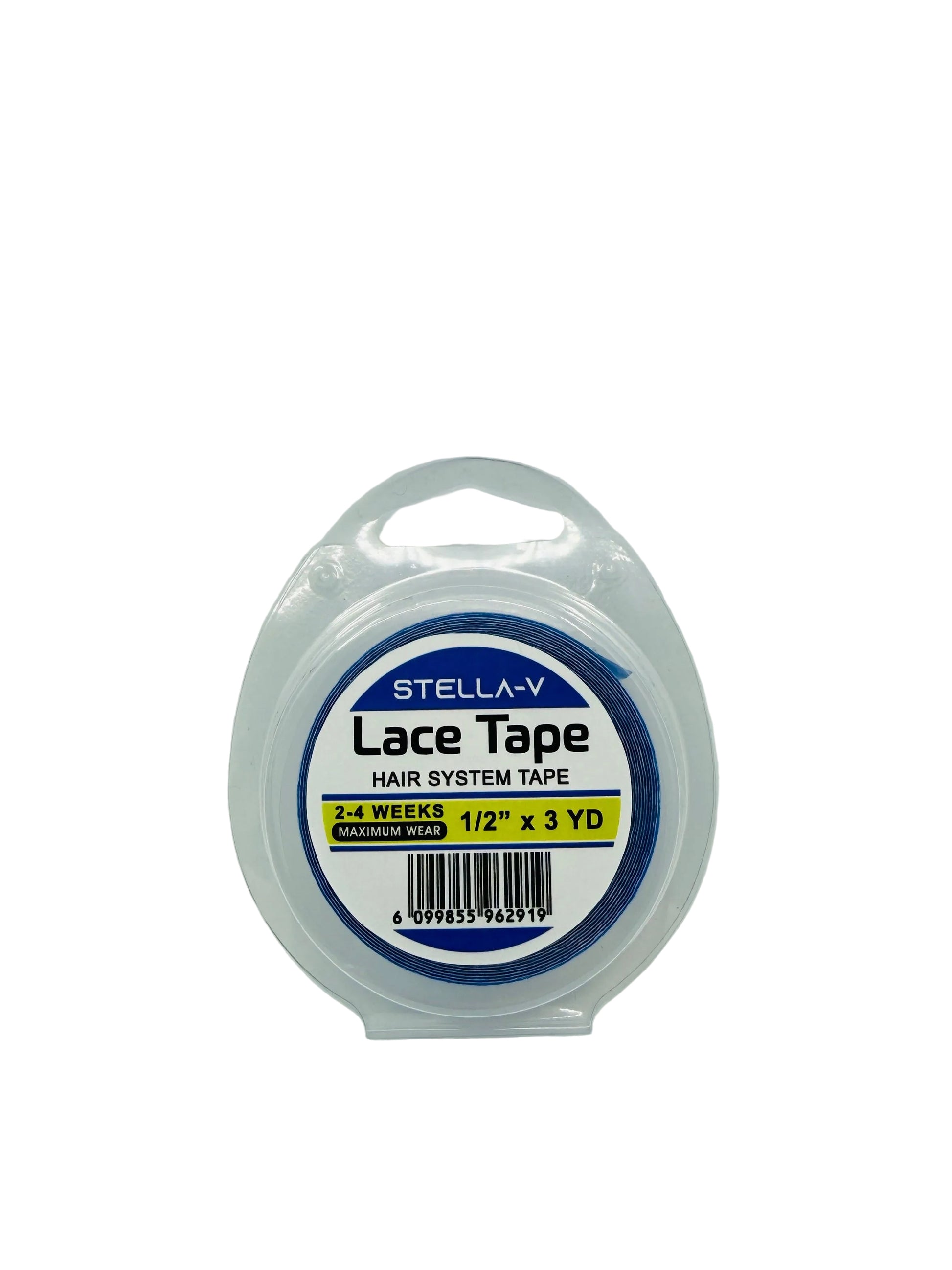 Stella-V lace tape hair system tape packaging on a white background