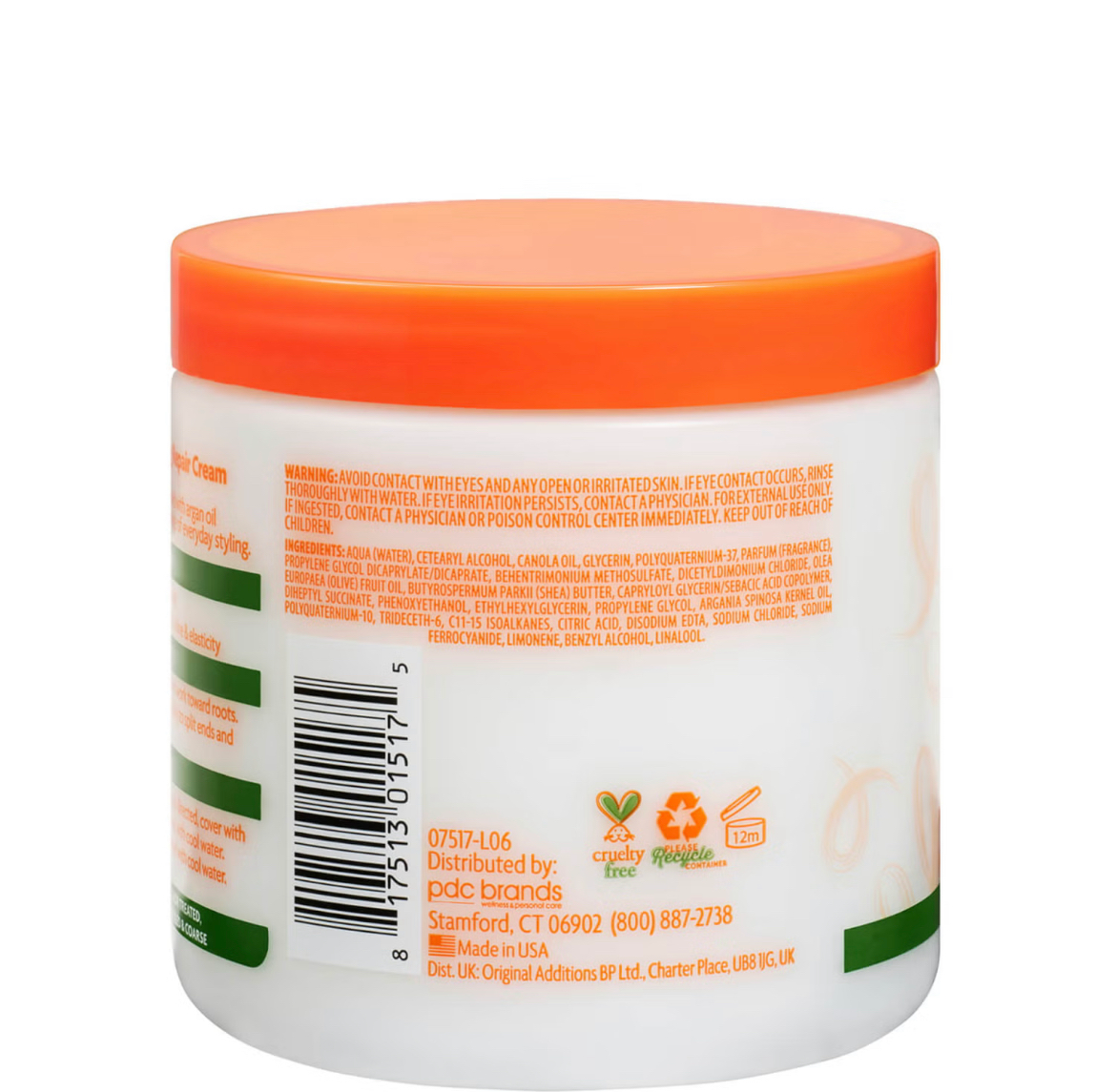 Charlie's Hair and beauty Cantu Leave In Conditioner Repair Cream Shea Butter And Argan Oil back