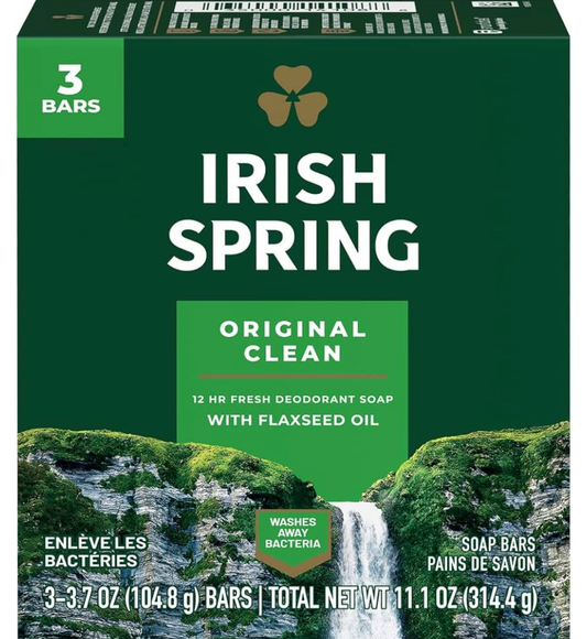 Irish Spring Original Clean Soap 3 Bar Pack