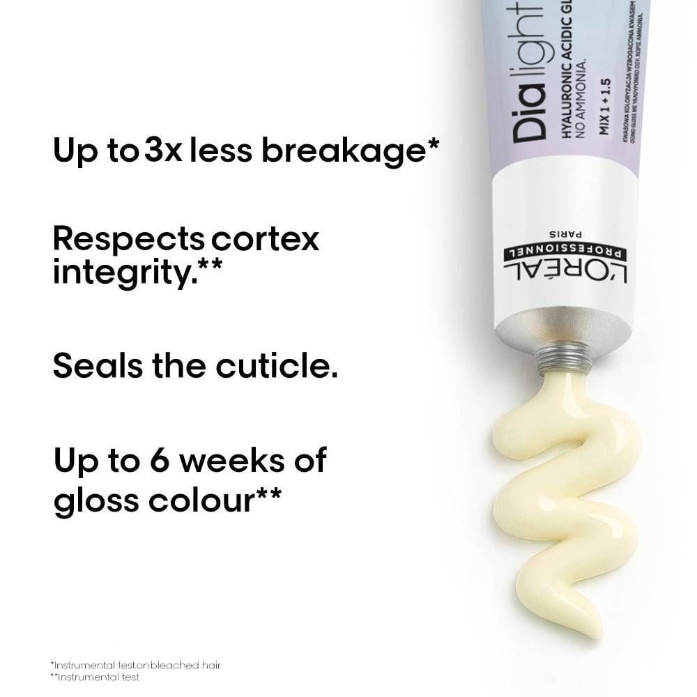 L'Oreal hair care product with text highlighting benefits on a white background