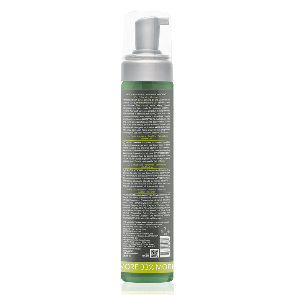  Charlie's Hair and beauty Design Essentials Almond & Avocado Curl Enhancing Mousse