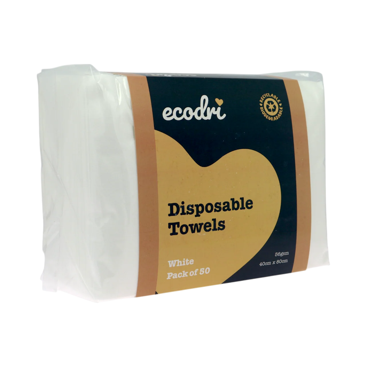 Pack of disposable towels with 'ecodri' branding on a white background