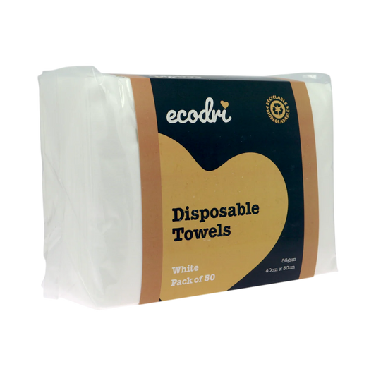 Pack of disposable towels with 'ecodri' branding on a white background