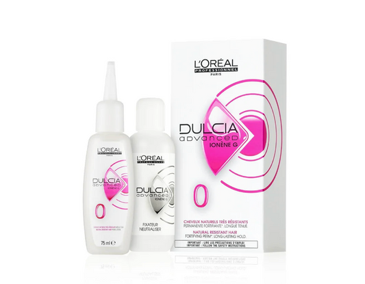 L'Oreal Dulcia Advanced hair care products on a white background