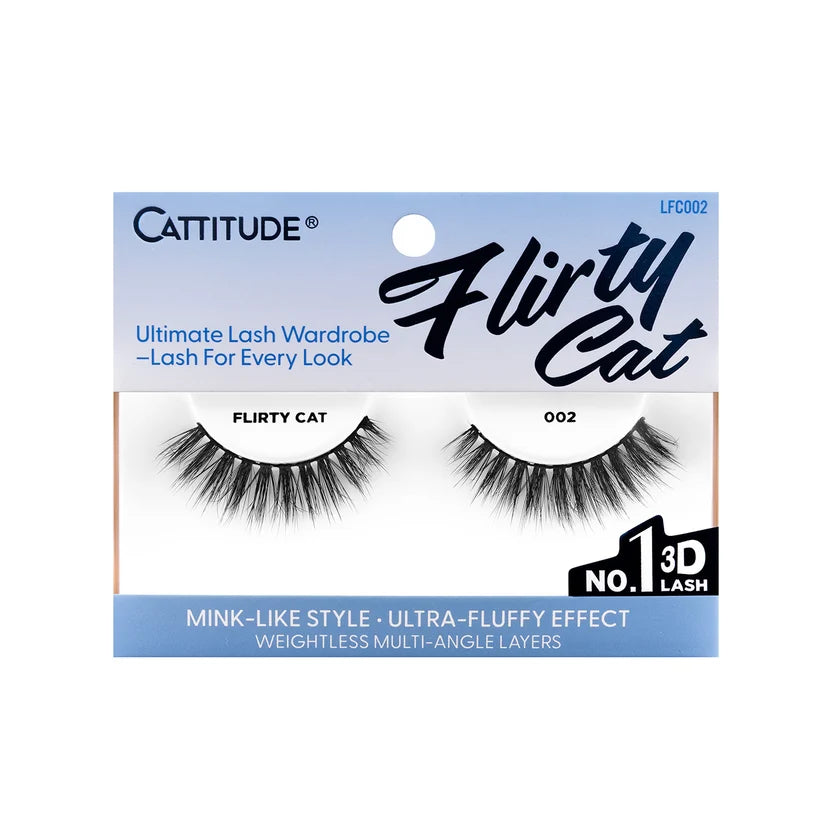 Cattitude Flirty Cat false eyelashes packaging on a white background