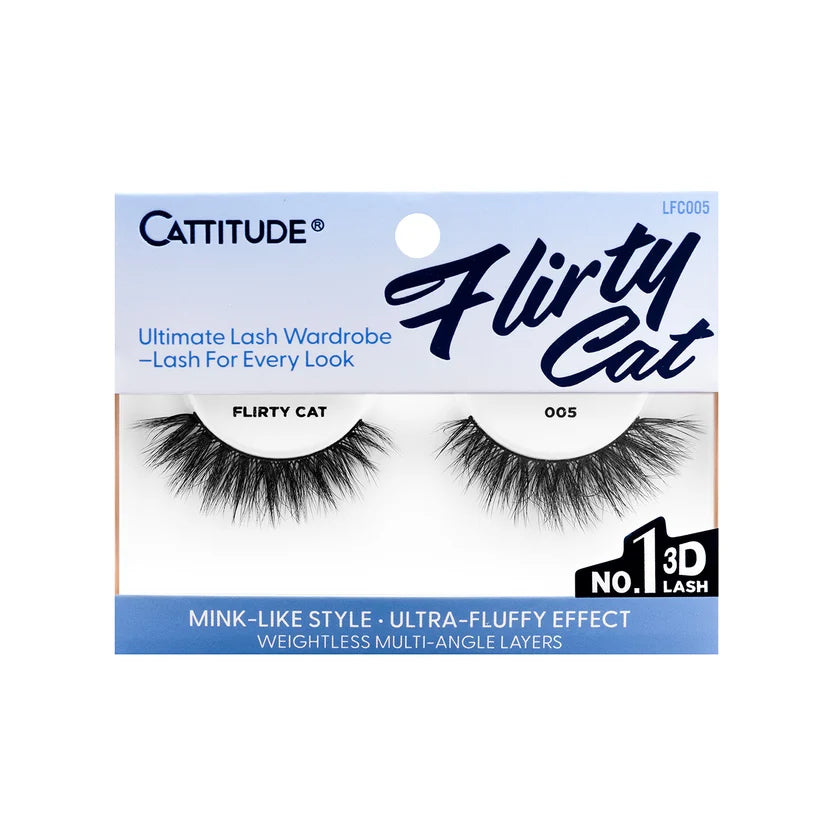 Cattitude Flirty Cat false eyelashes packaging on a white background