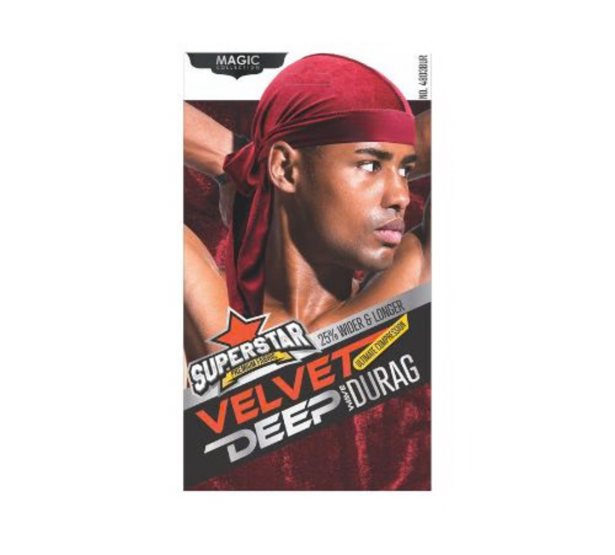 Magic Collection - Men’s Superstar Burgundy Velvet Deep Durag