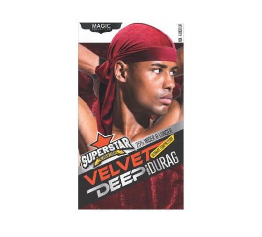 Magic Collection - Men’s Superstar Burgundy Velvet Deep Durag