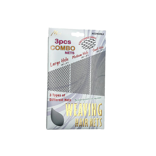 Packaging of weaving hair nets with text on a white background