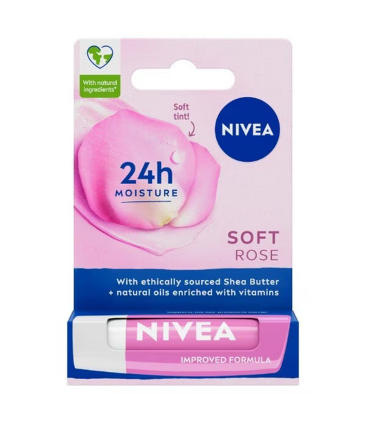 Nivea 24h Moisture Soft Rose Lip Balm