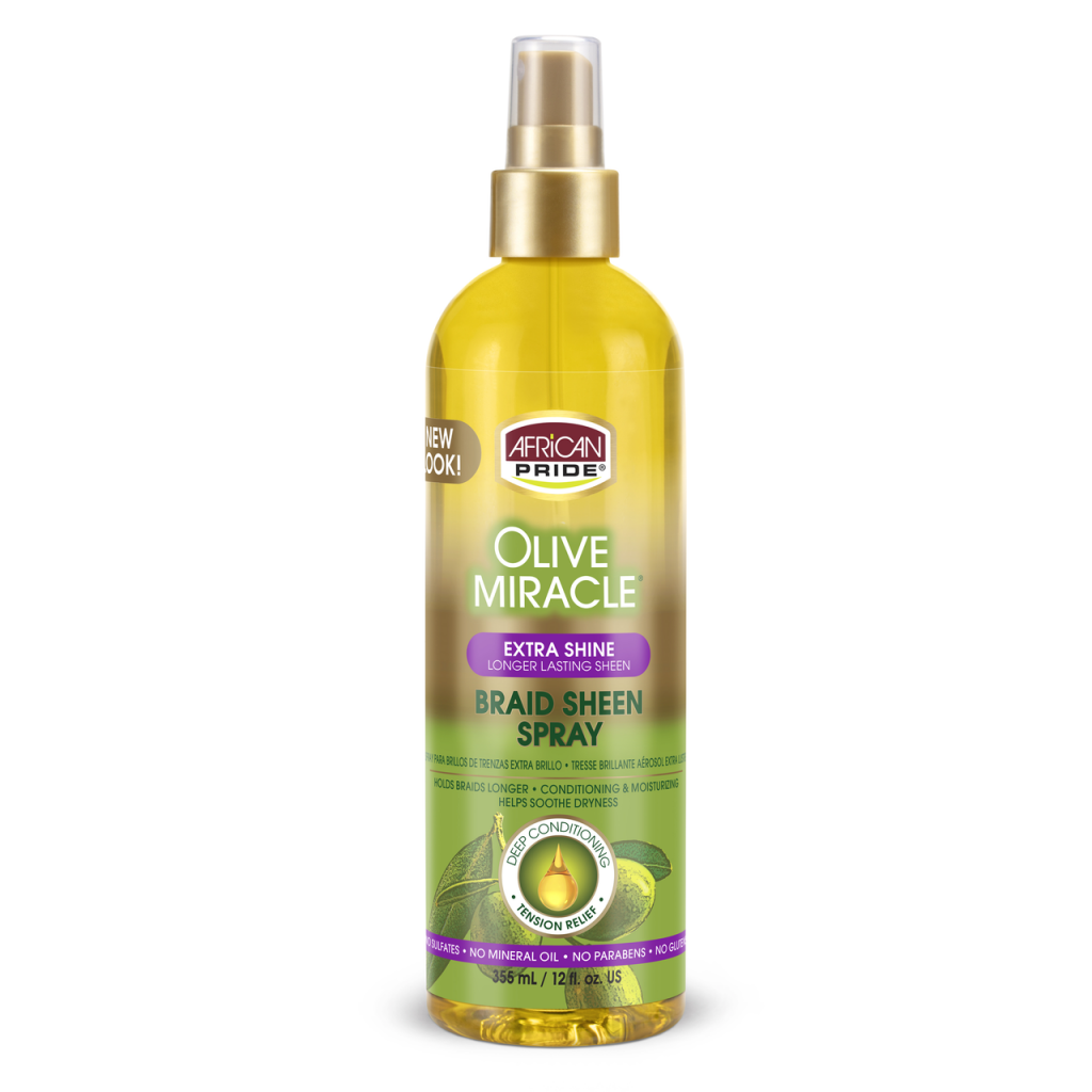 Charlie's Hair and Beauty African Pride Olive Miracle Braid Sheen Spray Extra front
