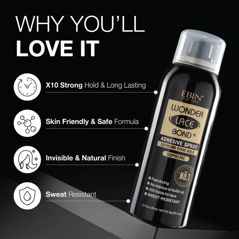 Ebin - Wonder Lace Bond Wig Adhesive Spray Extreme Firm Hold Supreme