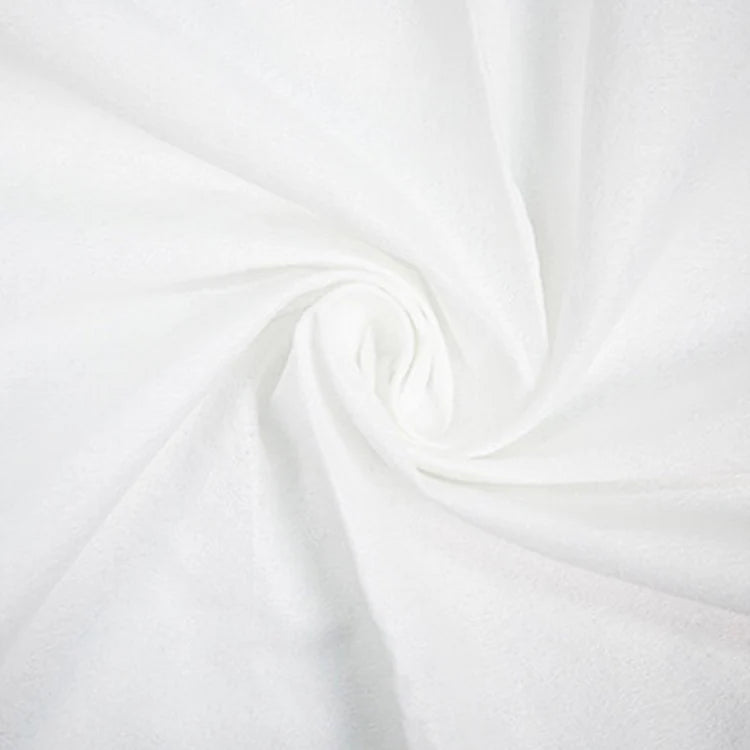 Close-up of white fabric with a subtle texture