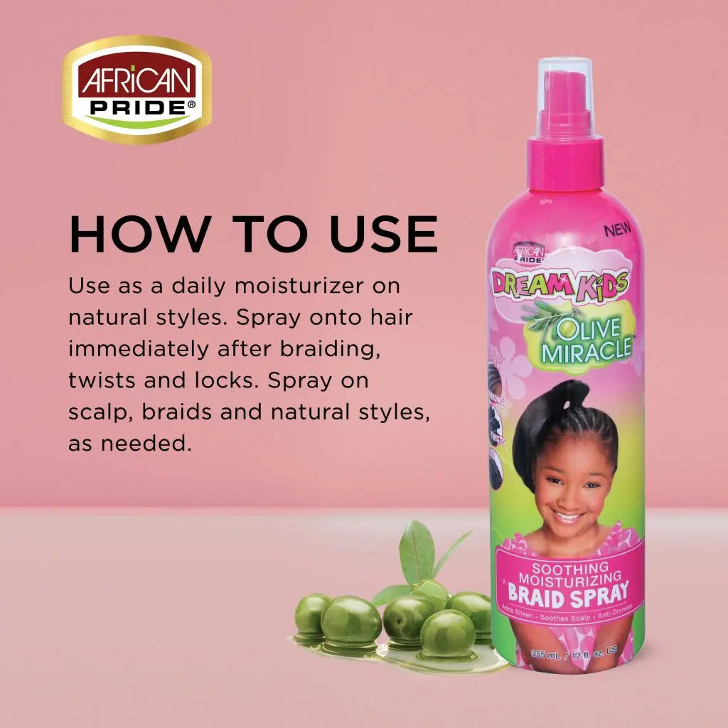 African Pride Dream Kids - Olive Miracle Soothing Moisturizing Braid Spray
