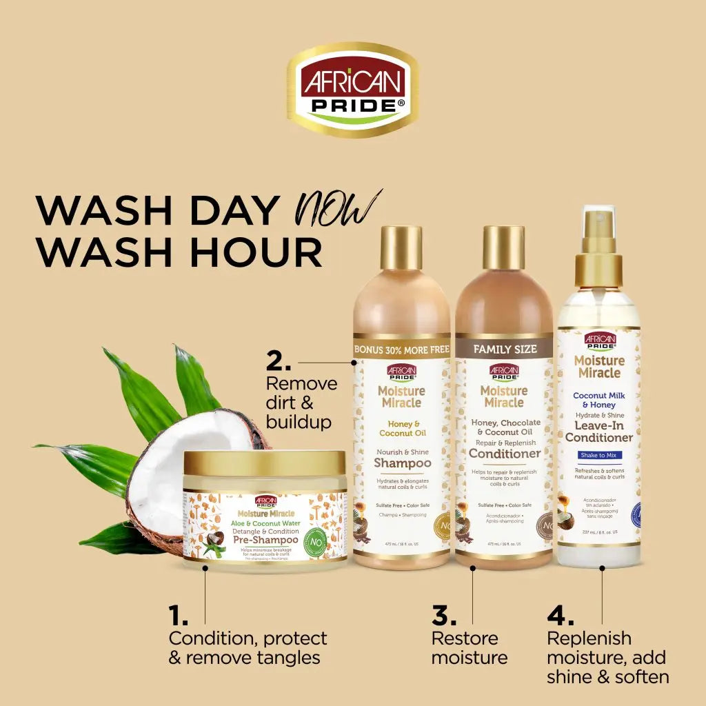 African Pride - Moisture Miracle Aloe And Coconut Water Pre-Shampoo