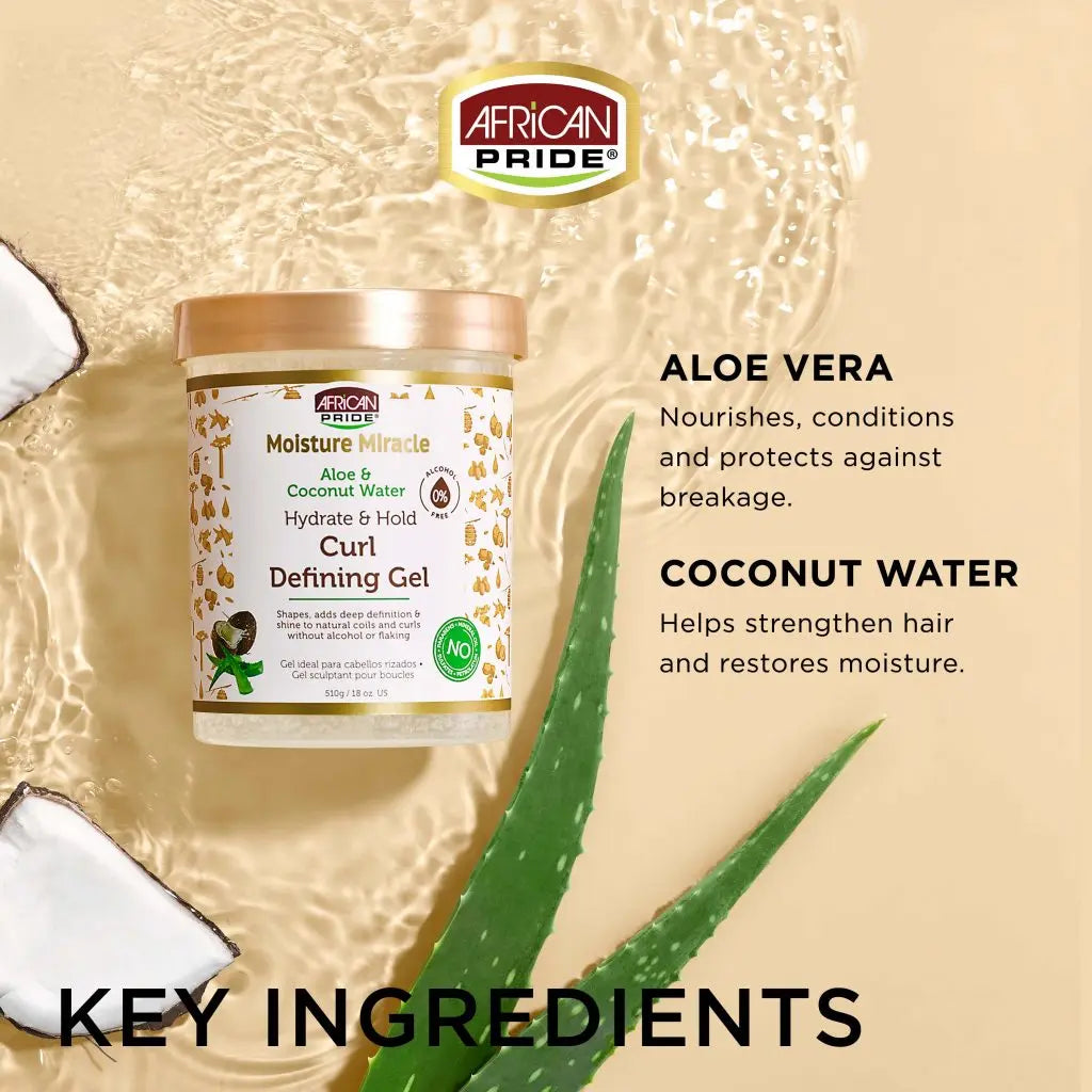 African Pride - Moisture Miracle Aloe & Coconut Water Curl Defining Gel