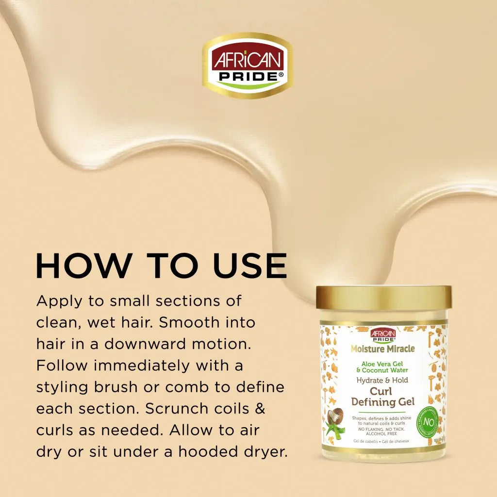 African Pride - Moisture Miracle Aloe & Coconut Water Curl Defining Gel