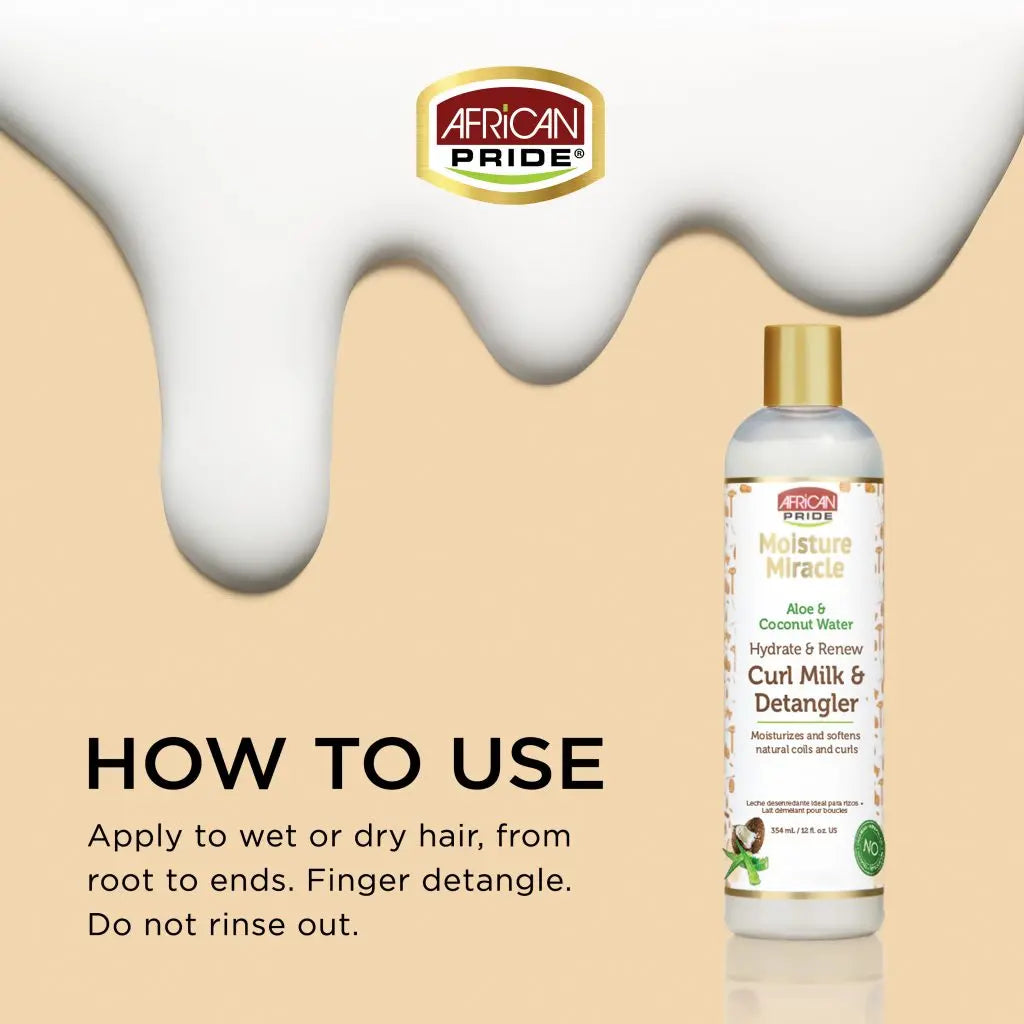 African Pride - Moisture Miracle Aloe & Coconut Water Curl Milk Detangler