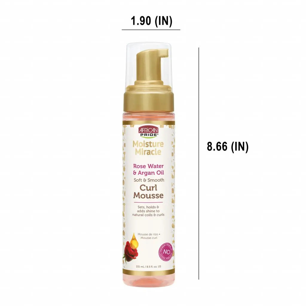 African Pride - Moisture Miracle Rose Water & Argan Oil Curl Mousse