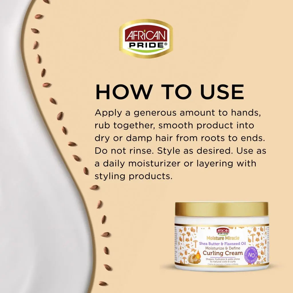 African Pride - Moisture Miracle Shea Butter & Flaxseed Oil Curling Cream