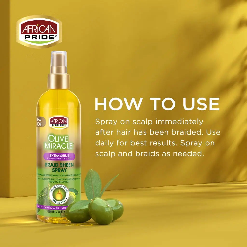 African Pride - Olive Miracle Braid Sheen Spray Extra