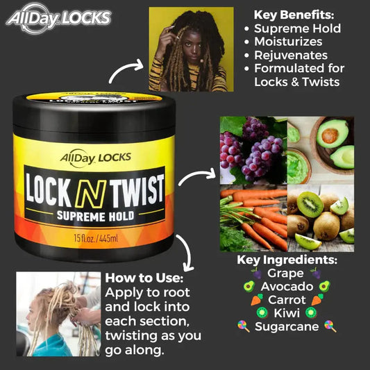 All Day Locks - Lock N Twist Supreme Hold 15oz