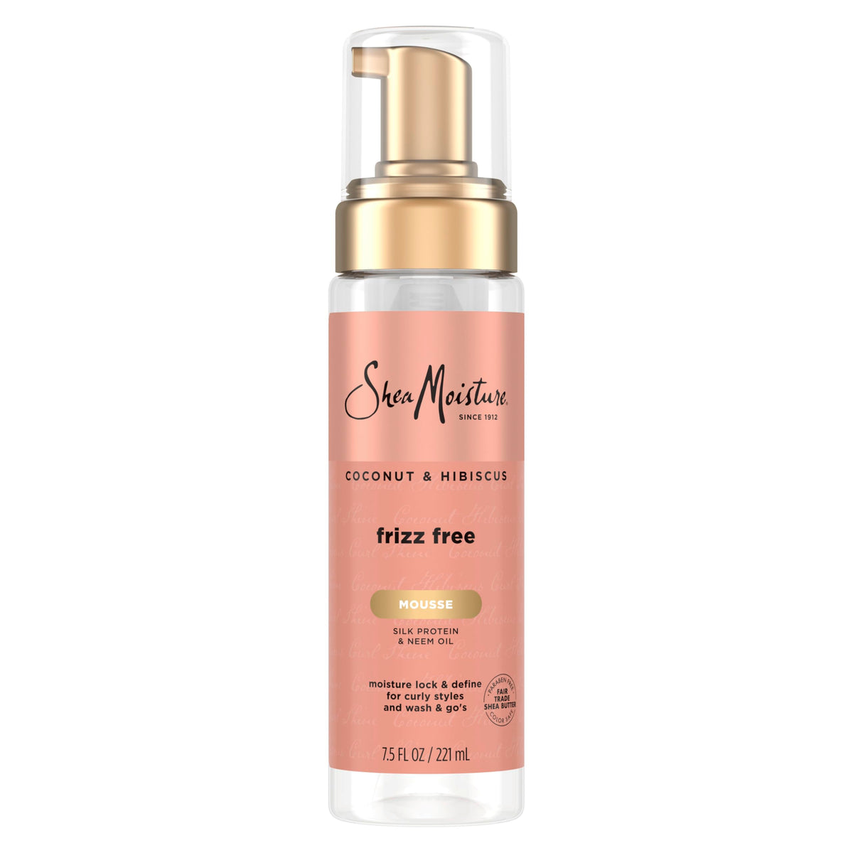 Shea Moisture hair product bottle on a white background