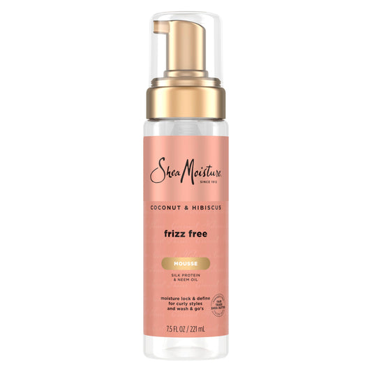Shea Moisture hair product bottle on a white background
