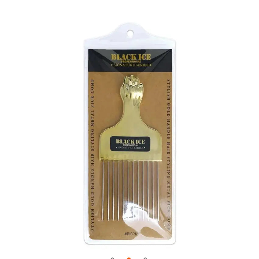 Black Ice - Short Metal Pick Comb