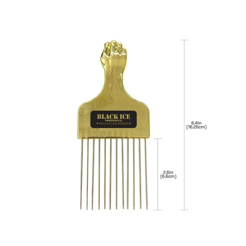 Black Ice - Short Metal Pick Comb