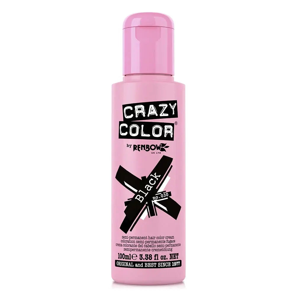 Crazy Color - Semi Permanent Hair Cream - 030 Black