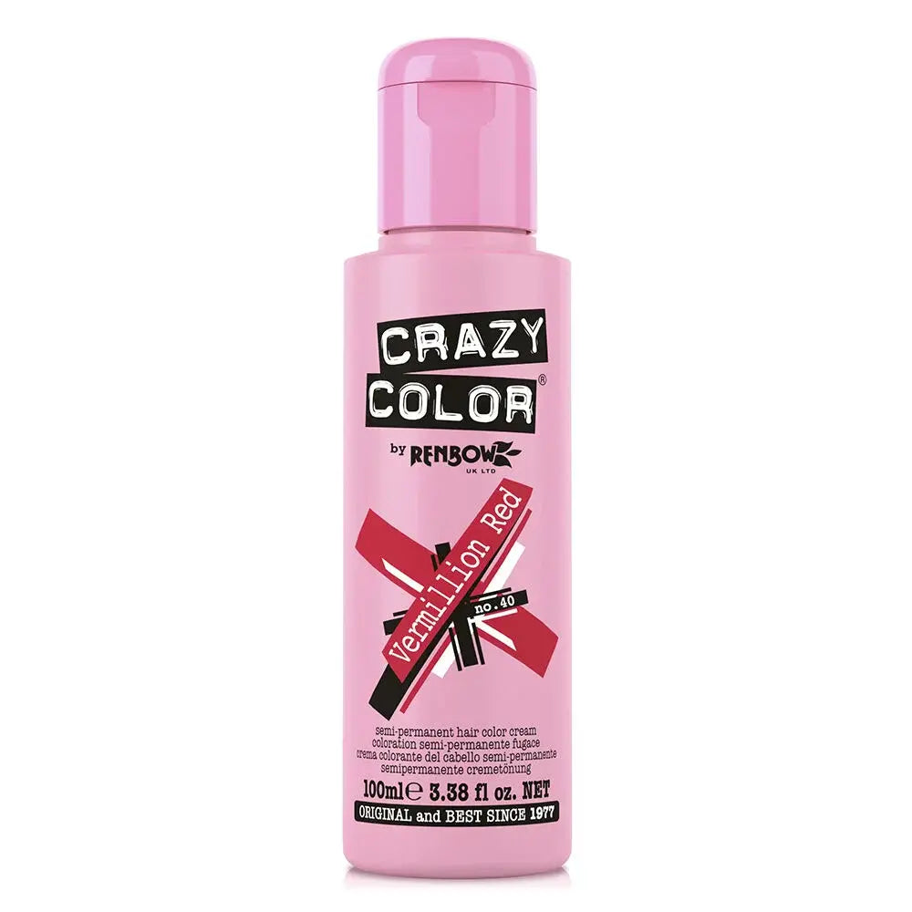 Crazy Color - Semi Permanent Hair Cream - 40 Vermillion Red